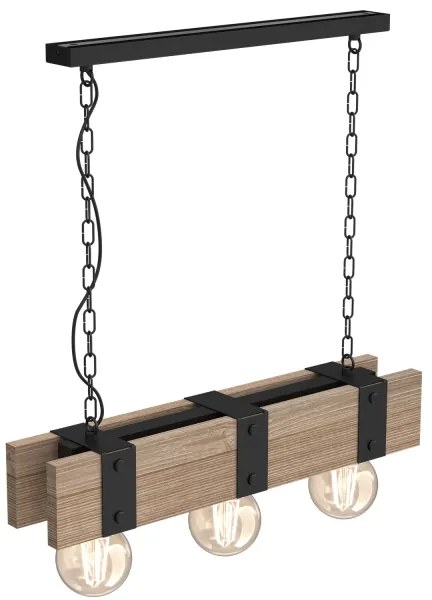 Lampadario a sospensione con catena SODER 3xE27/60W/230V