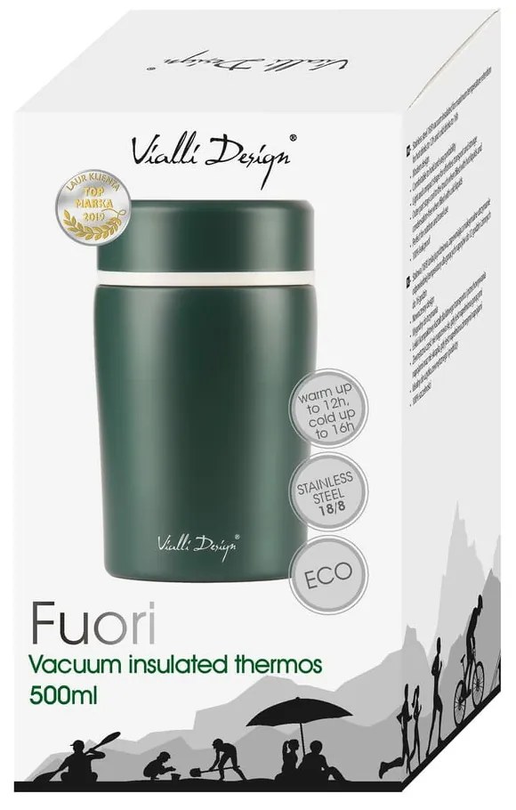 Termos da viaggio verde per il pranzo Fuori, 500 ml - Vialli Design