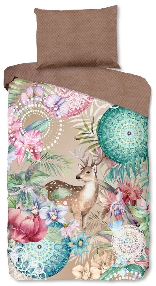 Biancheria da letto in flanella marrone per letto singolo 140x200 cm - HIP