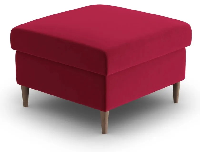 Poggiapiedi rosso con rivestimento in velluto Kyoto – Cosmopolitan Design