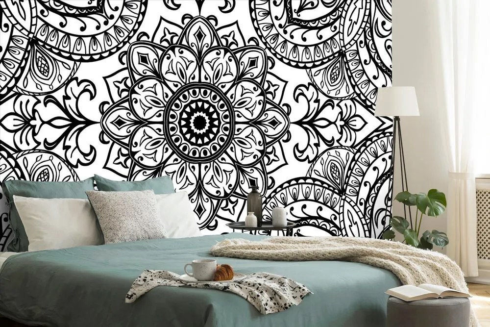 Carta da parati – Ornamento in bianco e nero