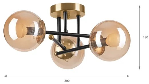 Brilagi - Lampadario a plafone MALIVA 3xE14/15W/230V in finitura oro