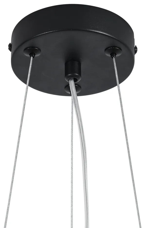 Lampada a sospensione bohémien nera con fiori colorati rossi e rosa - Flower Power