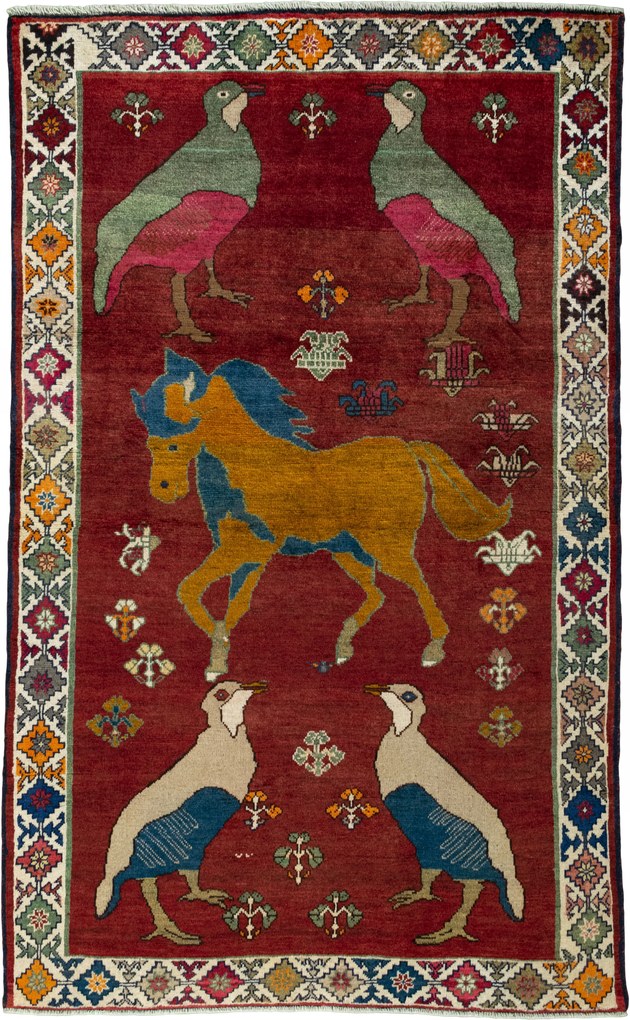 Gabbeh Tappeto 230 x 140 Rosso (Iran) Annodato A Mano