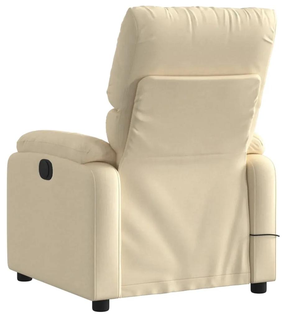 Poltrona reclinabile massaggiante elettrica crema in tessuto