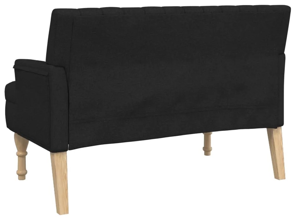 Panca con cuscini nera 113x64,5x75,5 cm in tessuto