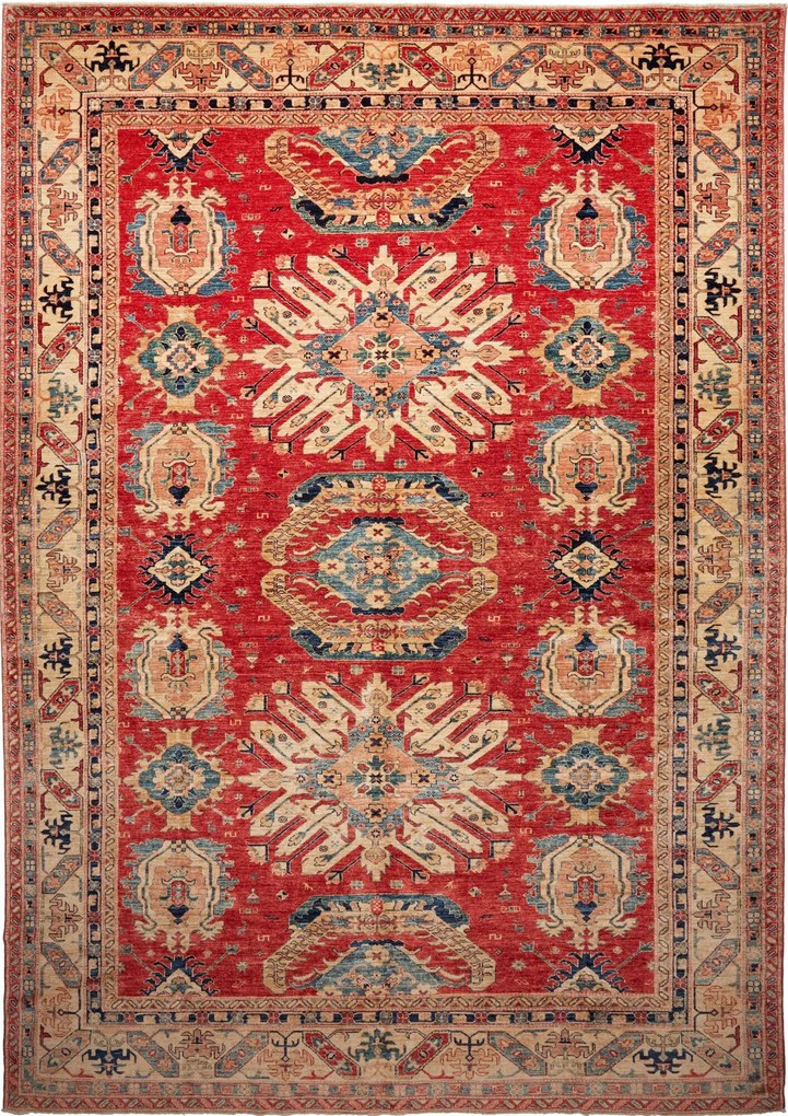Kazak Tappeto 410 x 300 Rosso (Pakistan) Annodato A Mano