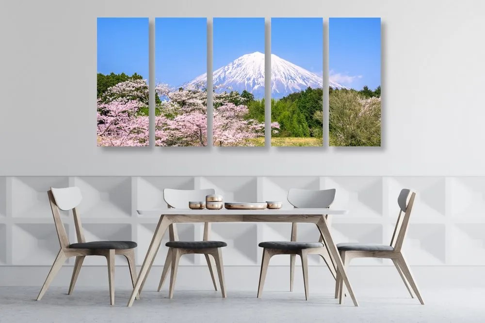 Quadri 5 pezzi – Vulcano Fuji
