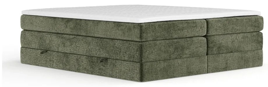 Letto boxspring verde scuro con contenitore/senza testiera 140x200 cm Juniper – Maison de Rêve