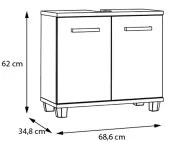 Mobile da bagno VENOM bianco/rovere artisan