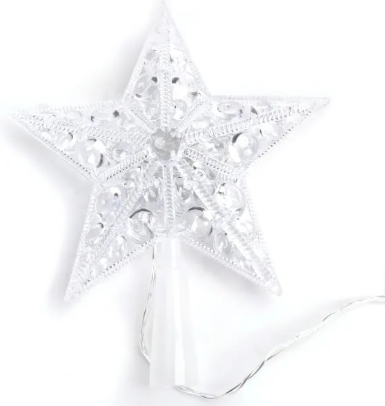 Aigostar - Stella LED per decorazione natalizia, 16 LED, 3xAA, luce bianca fredda