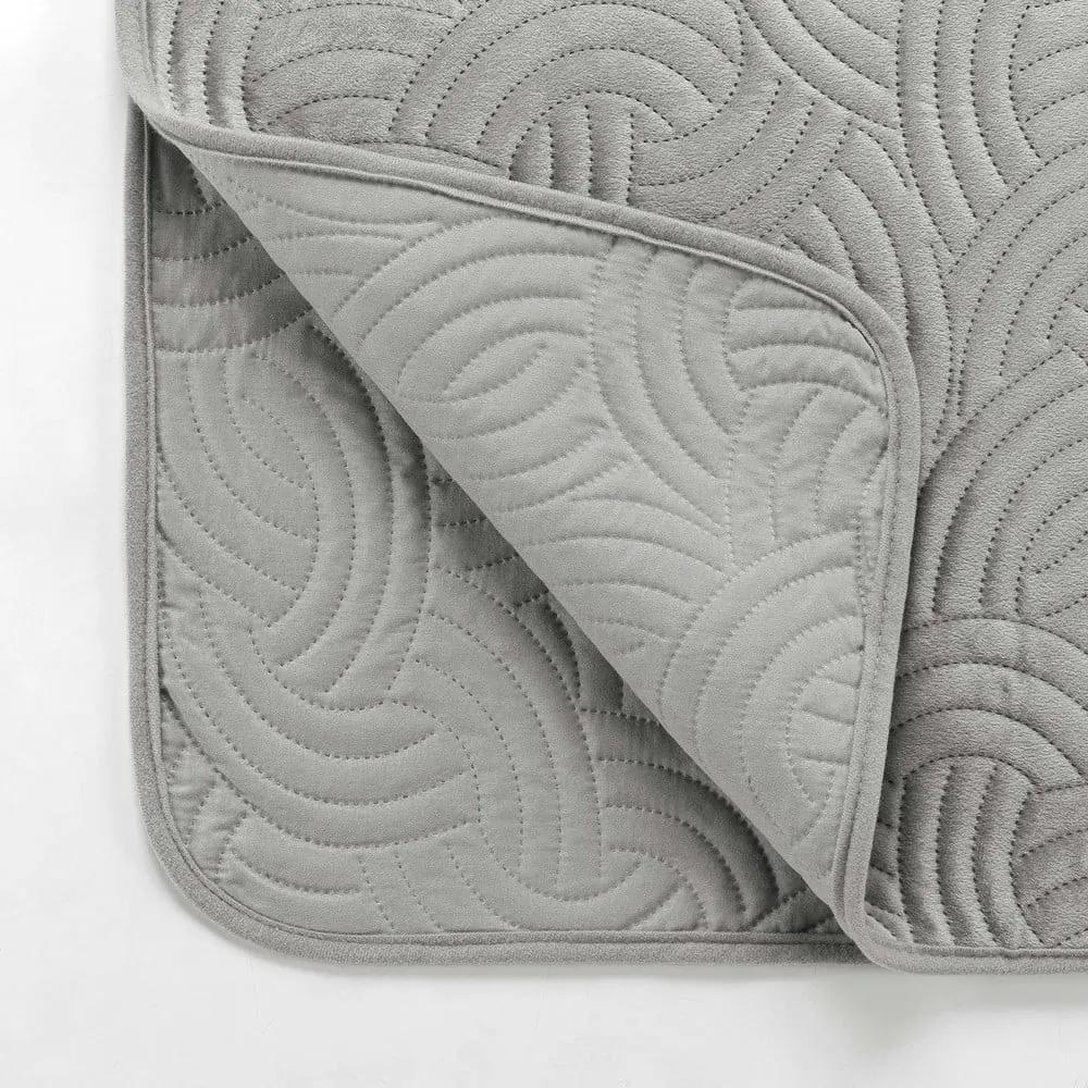 Copriletto in velluto grigio 220x240 cm Solange - douceur d'intérieur