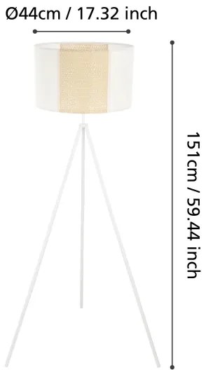 Eglo 43556 - Lampada da terra ARNHEM 1xE27/40W/230V