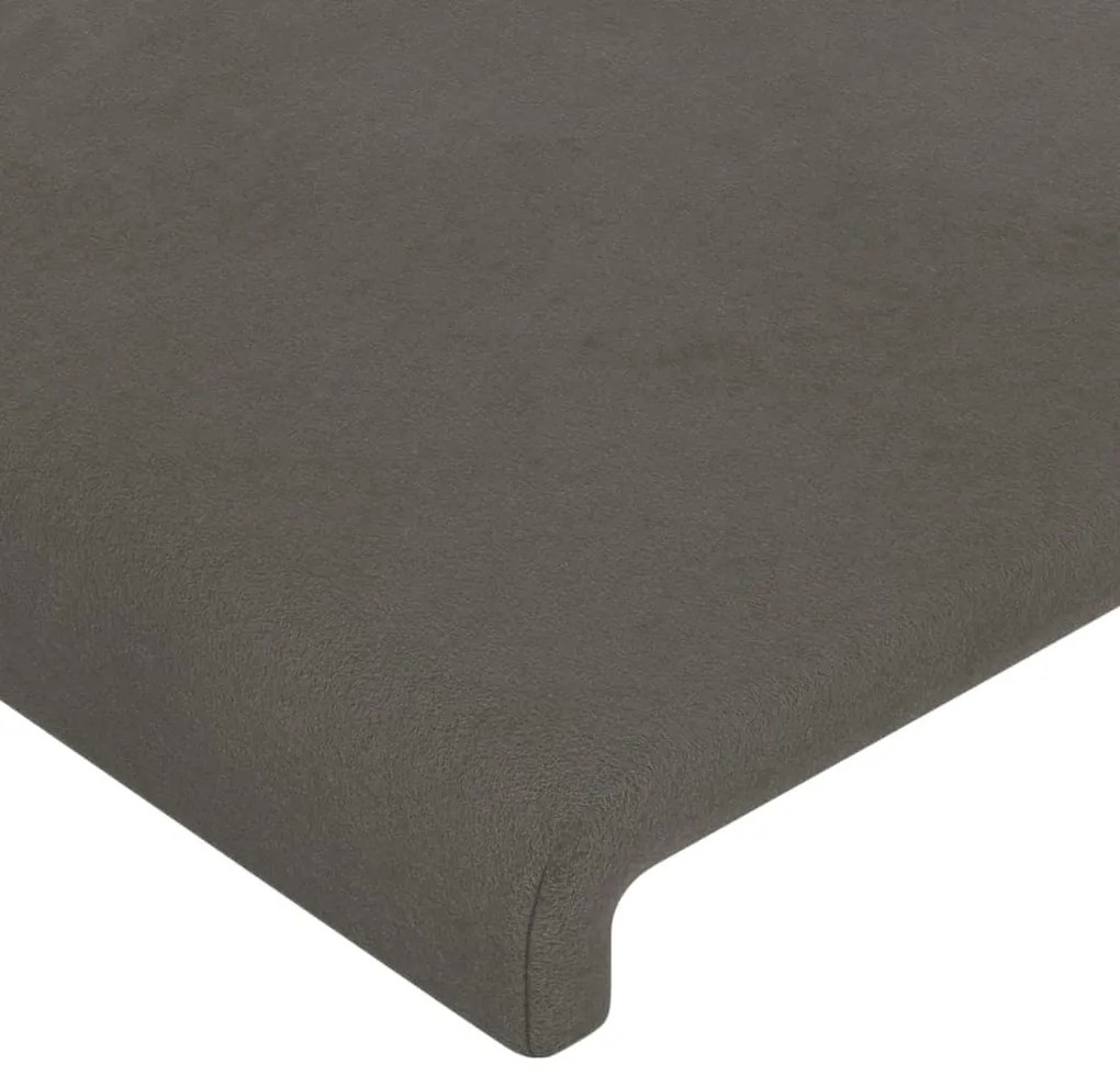 Testiera ad orecchio grigio scuro 103x23x78/88 cm in velluto