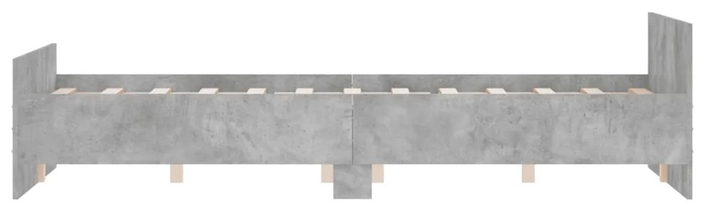 Giroletto con testiera e pediera grigio cemento 135x190 cm