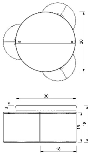 Lampadario a plafone LOFT SHADE 3xE27/60W/230V nero/oro