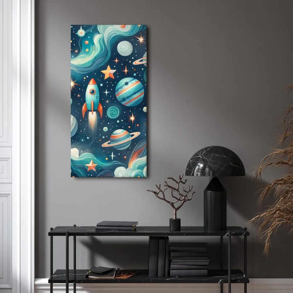 Quadro su tela – Pianeti colorati e stelle