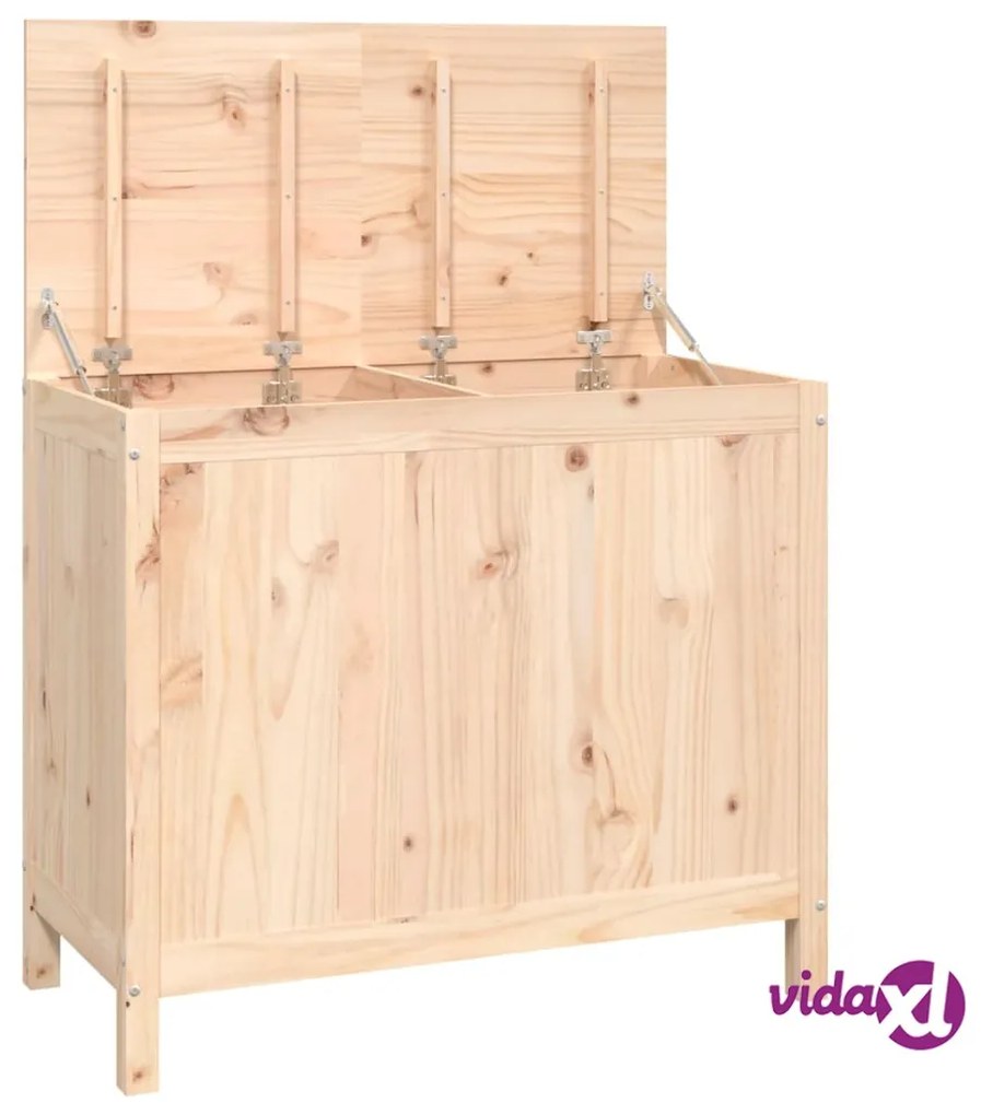 vidaXL Contenitore per Bucato 88,5x44x76 cm Legno Massello Pino
