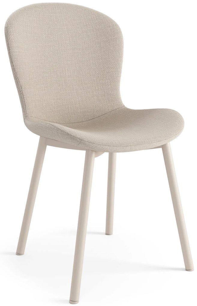 FIORA Beige (tessuto Basel 24)/telaio beige - MODERNA SEDIA IMBOTTITA PER SALONE/SALA DA PRANZO LOFT