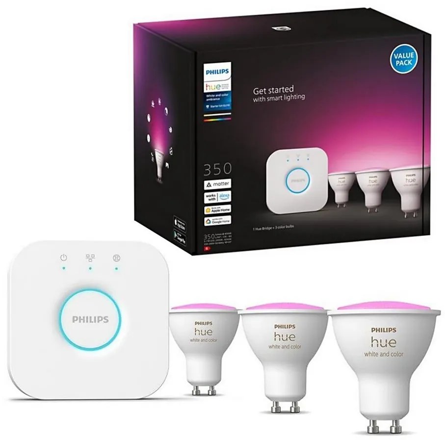 Set base Philips Hue WACA 3xGU10/5,7W 2000-6500K + dispositivo di collegamento