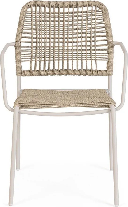 Sedia da esterno beige/di colore naturale in metallo Jable – Bizzotto