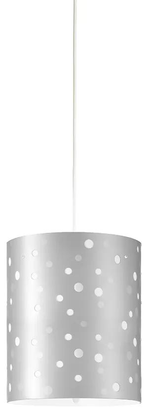 Sospensione Moderna A 1 Luce Pois Xl In Polilux Bicolor Silver Made In Italy