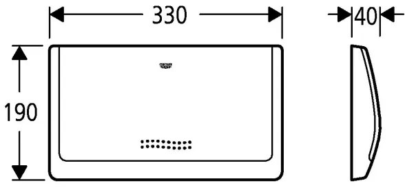 GROHE 37053SH0 - Pulsante di scarico CLASSIC 330 × 190 mm bianco