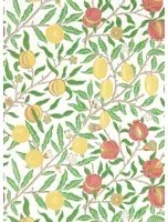Morris & Co Carta da parati Fruit - Leaf Green/ Madder