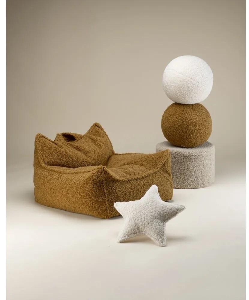 Pouf a sacco per bambini marrone con rivestimento in bouclé Chair – Wigiwama