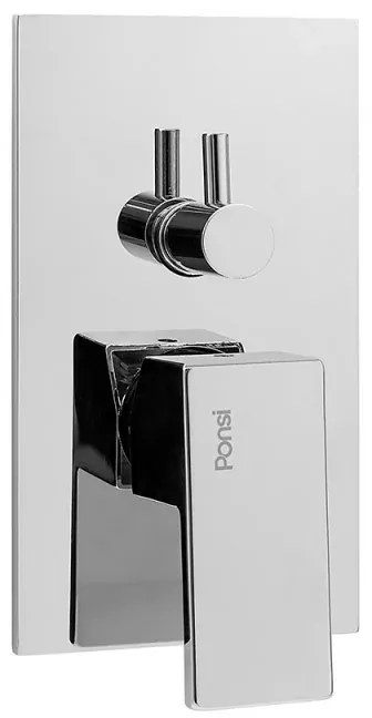 Set doccia Italia in ottone con soffione a sbalzo getto a cascata e miscelatore 3 vie