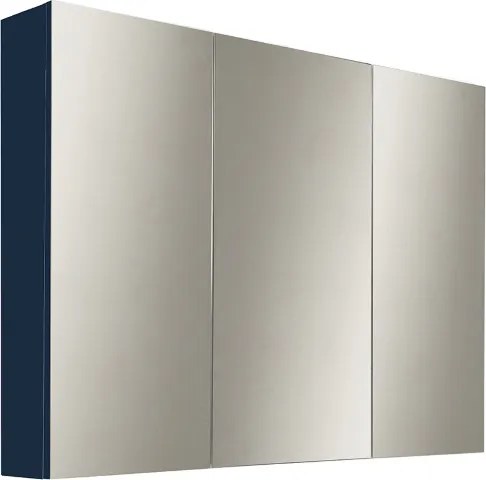 Specchio contenitore bagno a 3 ante 80xh60 cm in legno Blu Opaco