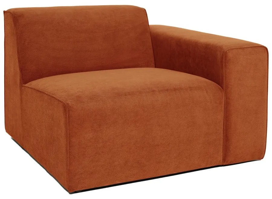 Modulo divano in velluto a coste arancione (angolo destro) Sting - Scandic