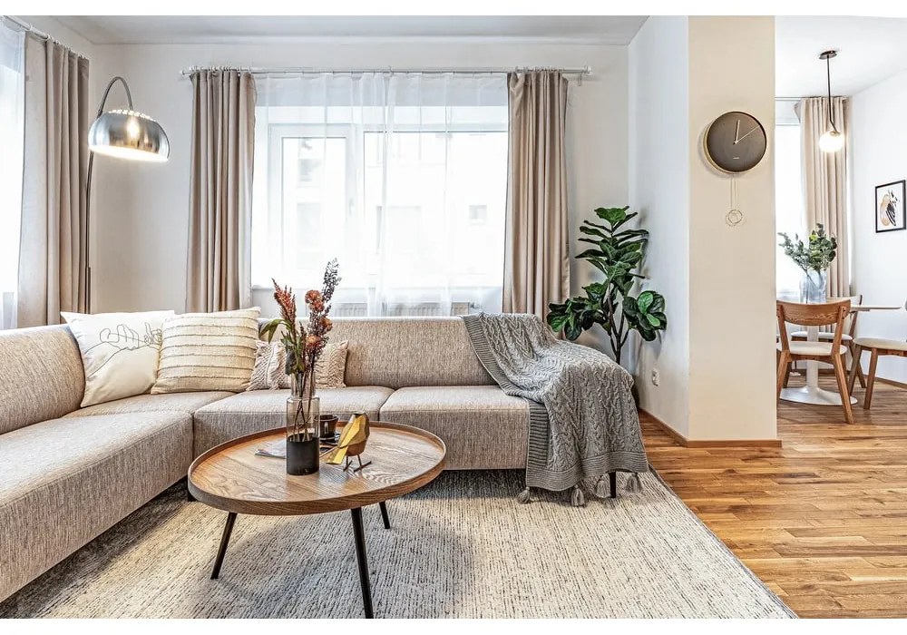 Tappeto color crema in cotone tessuto a mano 120x170 cm Reimagine – Universal