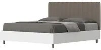 Letto Matrimoniale 160x200 cm con Rete e Contenitore Kaia Cappuccino