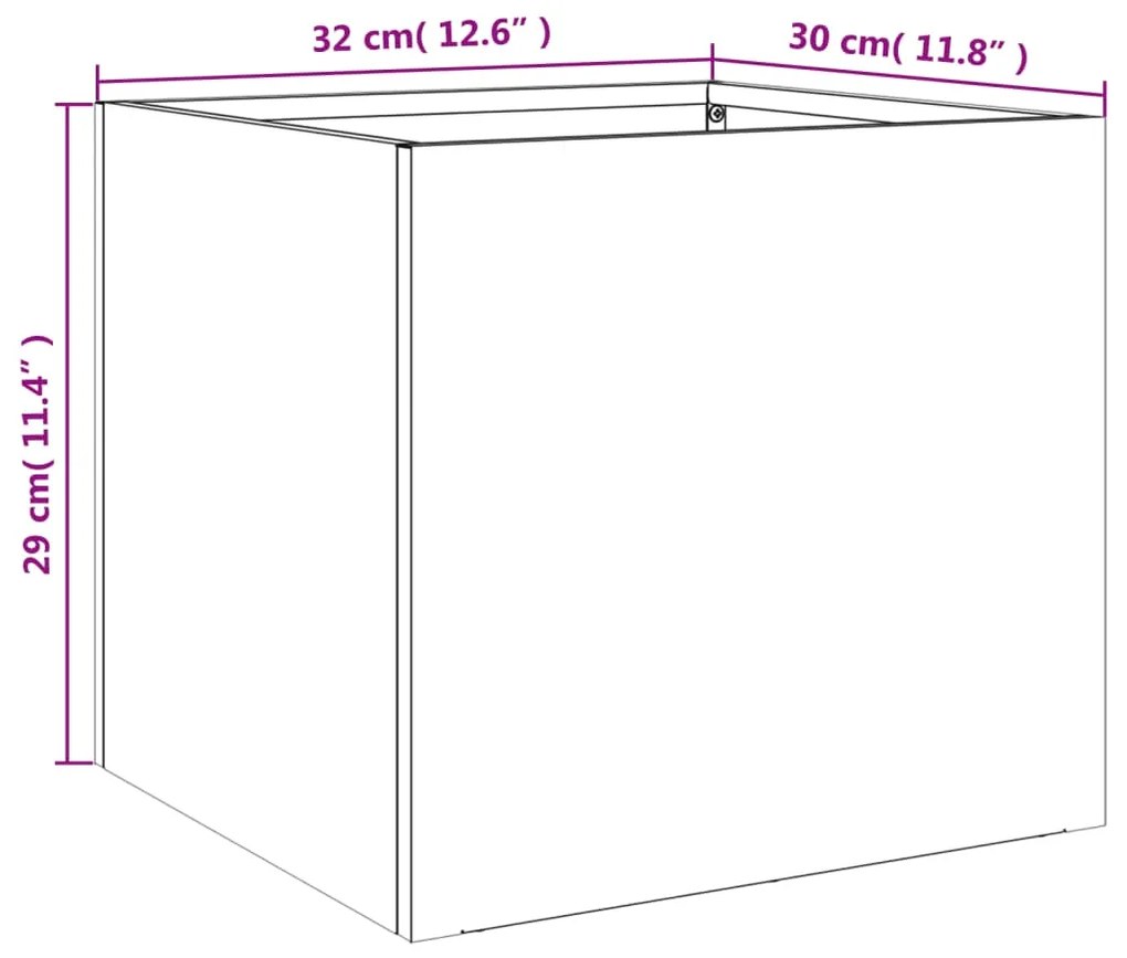 Fioriere 2pz Argento 32x30x29 cm in Acciaio Zincato