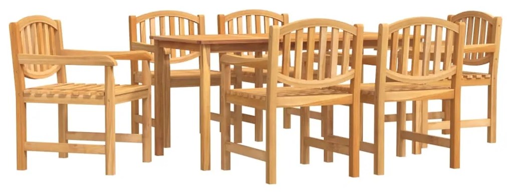 Set da pranzo da giardino 7 pz in legno massello di teak