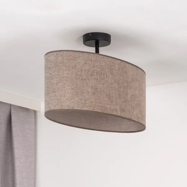 Duolla - Lampadario a plafone OVAL 1xE27/15W/230V marrone