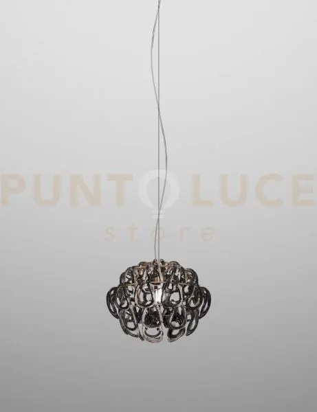Giogali sospensione 35 cristallo fume' e bronzo opaco 1 luce attacc...
