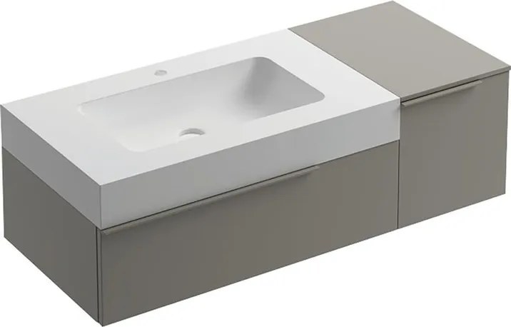 Mobile bagno sospeso con lavabo L 120 x H 36 x P 51 cm ghiaia per vasca a sinistra Gravel