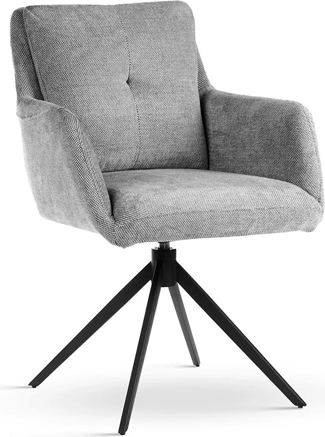 Sedia girevole Monica grigio/nero – 61x66x87 cm