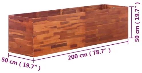 Letto Rialzato da Giardino in Legno di Acacia 200x50x50 cm