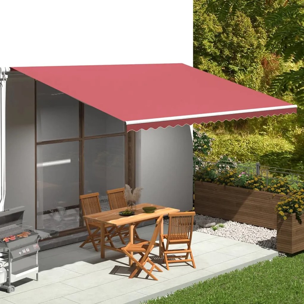 Tessuto Di Ricambio Per Tenda Da Sole Rosso Borgogna 5x3,5 M /