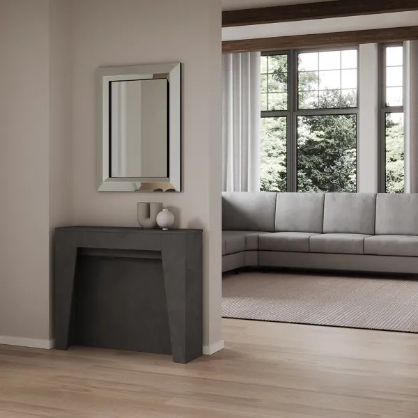 Consolle allungabile 90x25/211 cm DEVA Antracite allunghe interne