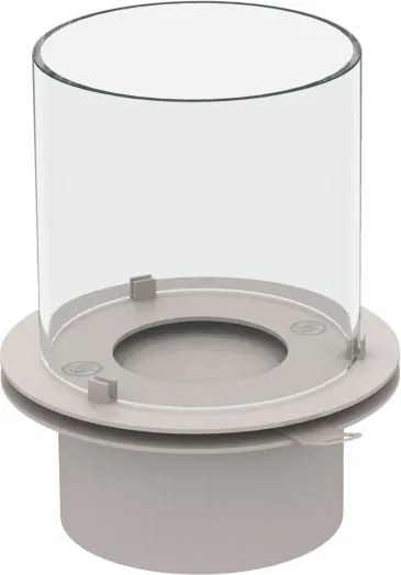 Bruciatore tondo con vetro per camino a bioetanolo biocamino inox 1,5 lt d.25