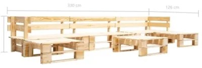 Set Divani da Giardino su Pallet 6 pz Naturale in Legno