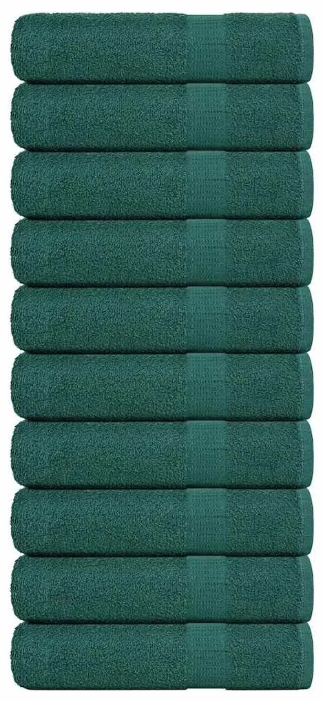Asciugamani Da Bagno 10 Pz Verde 100x150cm 360 G/m² 100% Cotone /