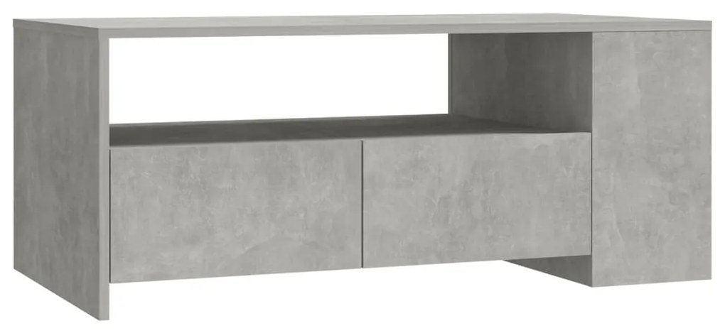 Tavolino salotto grigio cemento 102x55x42 cm legno compensato