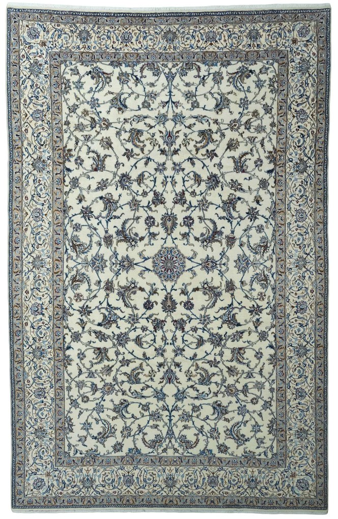 Nain Tappeto 400x260 Beige (Iran) Annodato A Mano