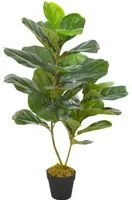 Pianta Artificiale di Ficus Lyrata con Vaso Verde 90 cm 280172