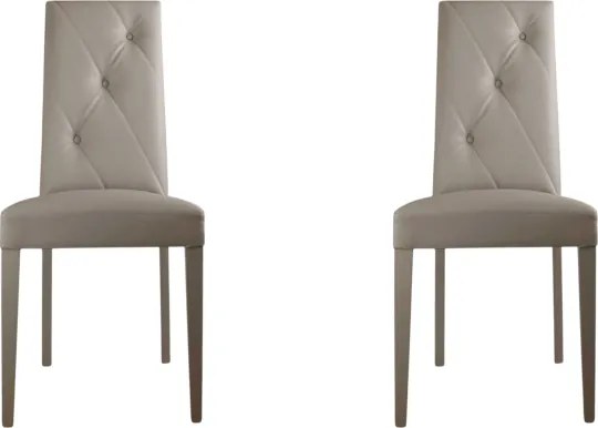 Sedia ecopelle Tortora - schienale imbottito 2 sedie JENNY